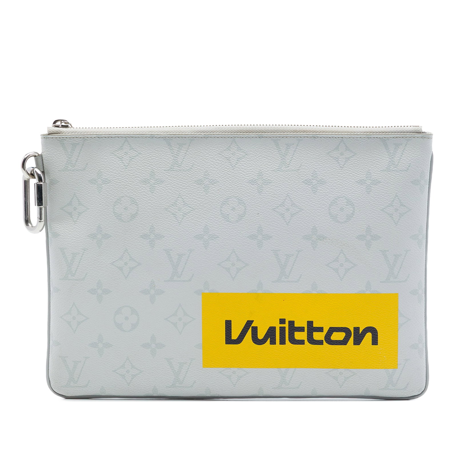 Louis Vuitton Logo Story Pochette GM Monogram Clutch Bag: Louis Vuitton Logo Story Pochette GM Monogram Clutch Bag Louis Vuitton Monogram Logo Story Pochette GM crafted with a monogram canvas body and a top zip closure. The interior includes slip pockets for