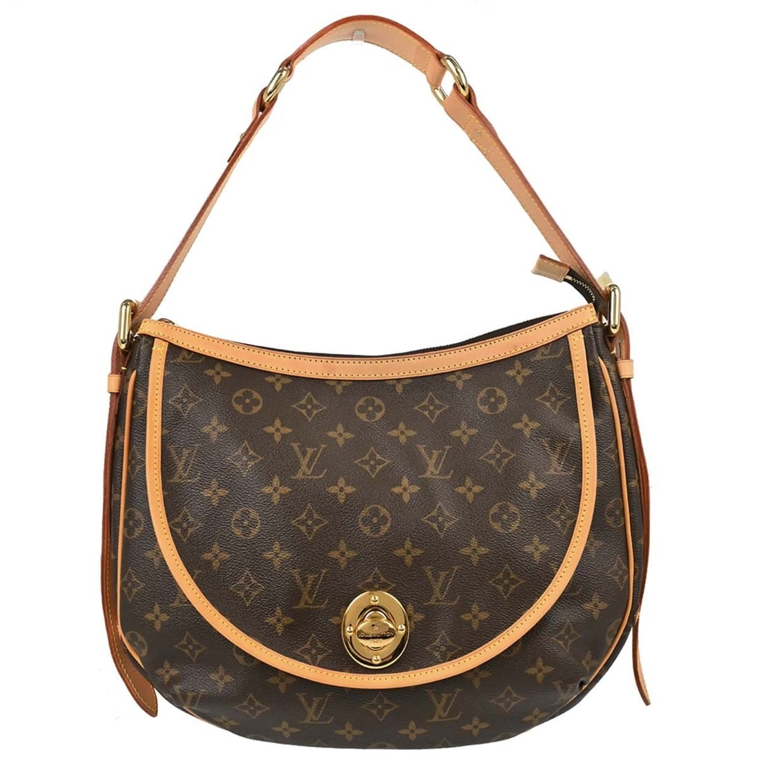 Louis Vuitton Tulum GM Monogram Canvas Shoulder Bag M40075: Louis Vuitton Tulum GM Monogram Canvas Shoulder Bag M40075 Louis Vuitton Tulum GM shoulder bag in brown Monogram canvas with leather trim. This women's bag features a zip closure, top handle, logo acc