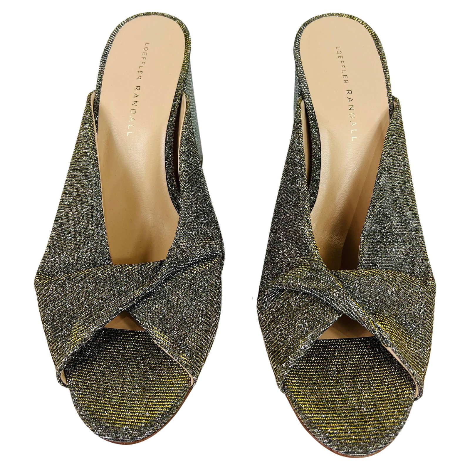 Loeffler Randall Laurel open toe mule heels glitter finish size 11 (1 of 7)