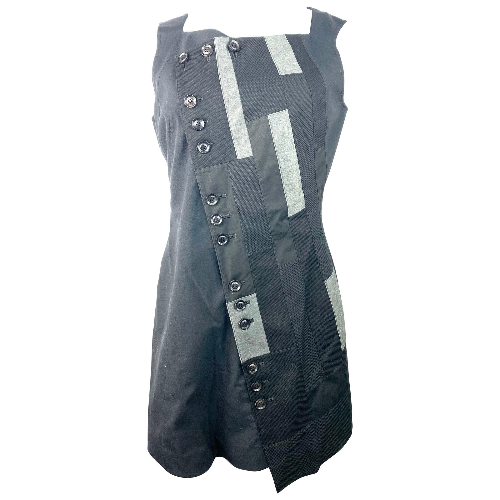 Shiro Sakai Size L Sleeveless Mini Dress Black Asymmetrical (1 of 11)