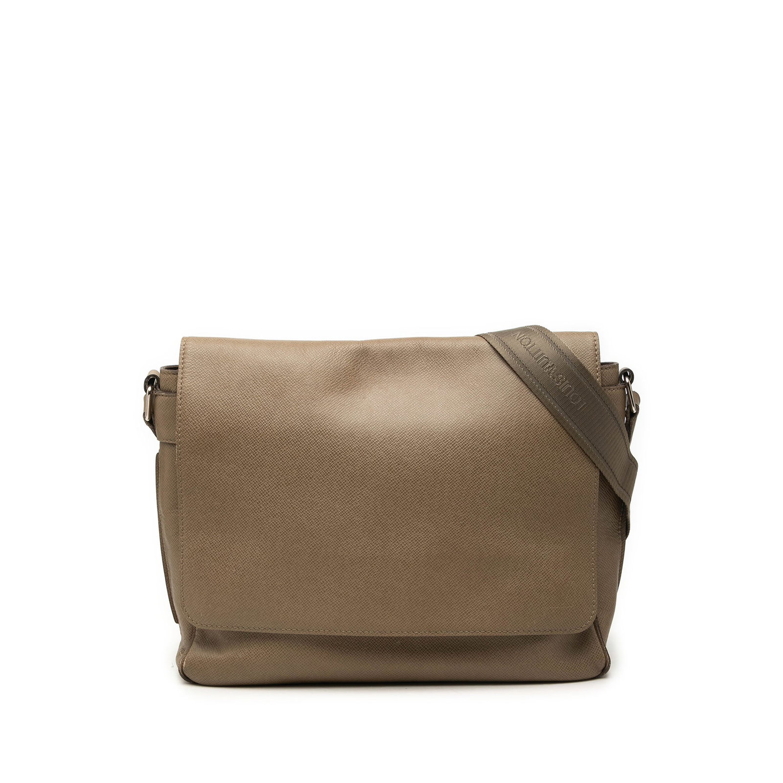 Louis Vuitton Taiga Roman MM Leather Shoulder Bag Brown: Louis Vuitton Taiga Roman MM Leather Shoulder Bag Brown Louis Vuitton Taiga Roman MM shoulder bag in brown leather with a flat strap, front flap with magnetic closure, and an interior zip pocket. Made