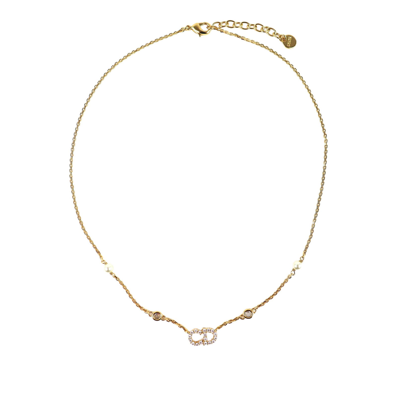 Dior Clair D Lune Gold Tone Necklace with Faux Pearls (1 of 7)