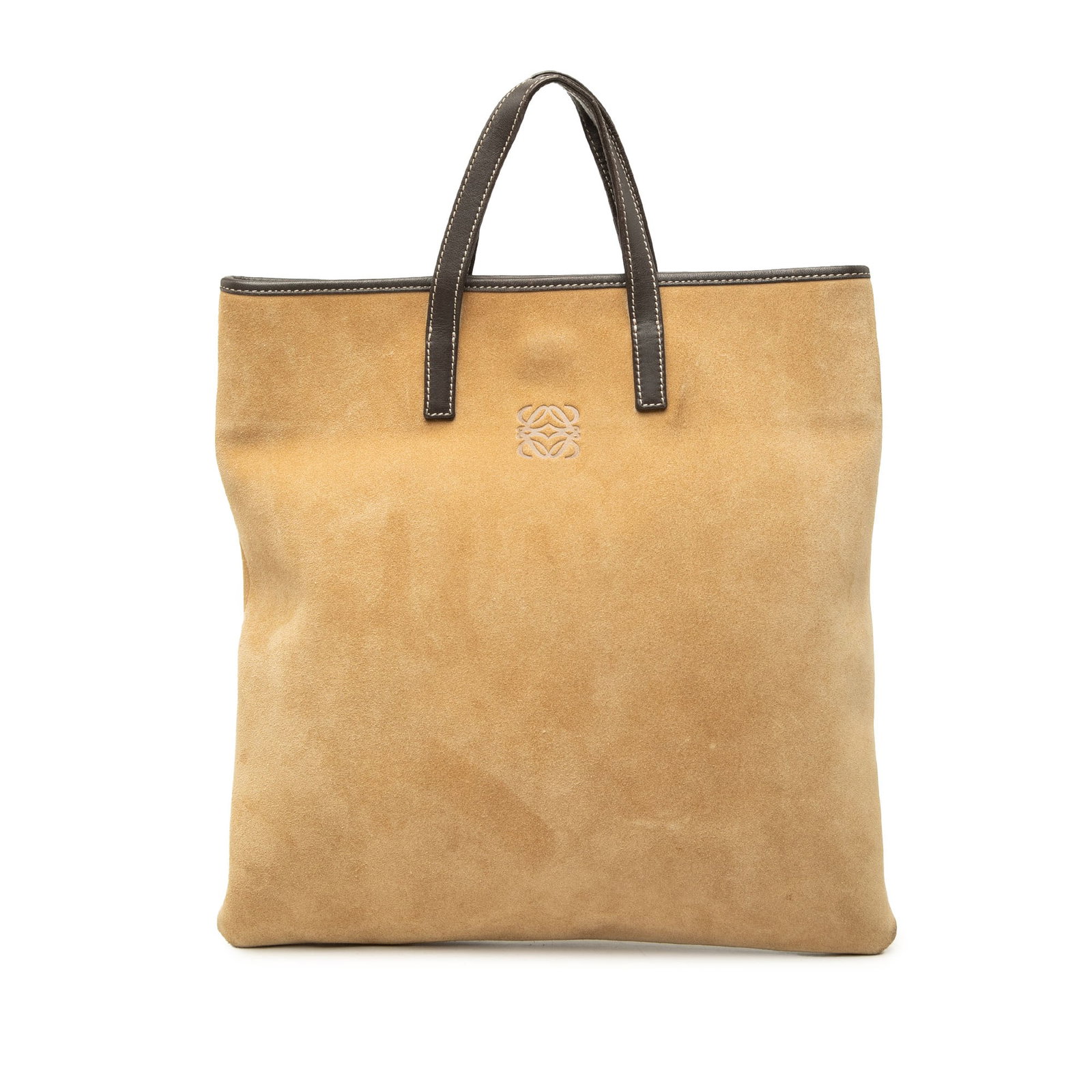 LOEWE Anagram Tote Beige Suede and Calf Leather Bag (1 of 6)
