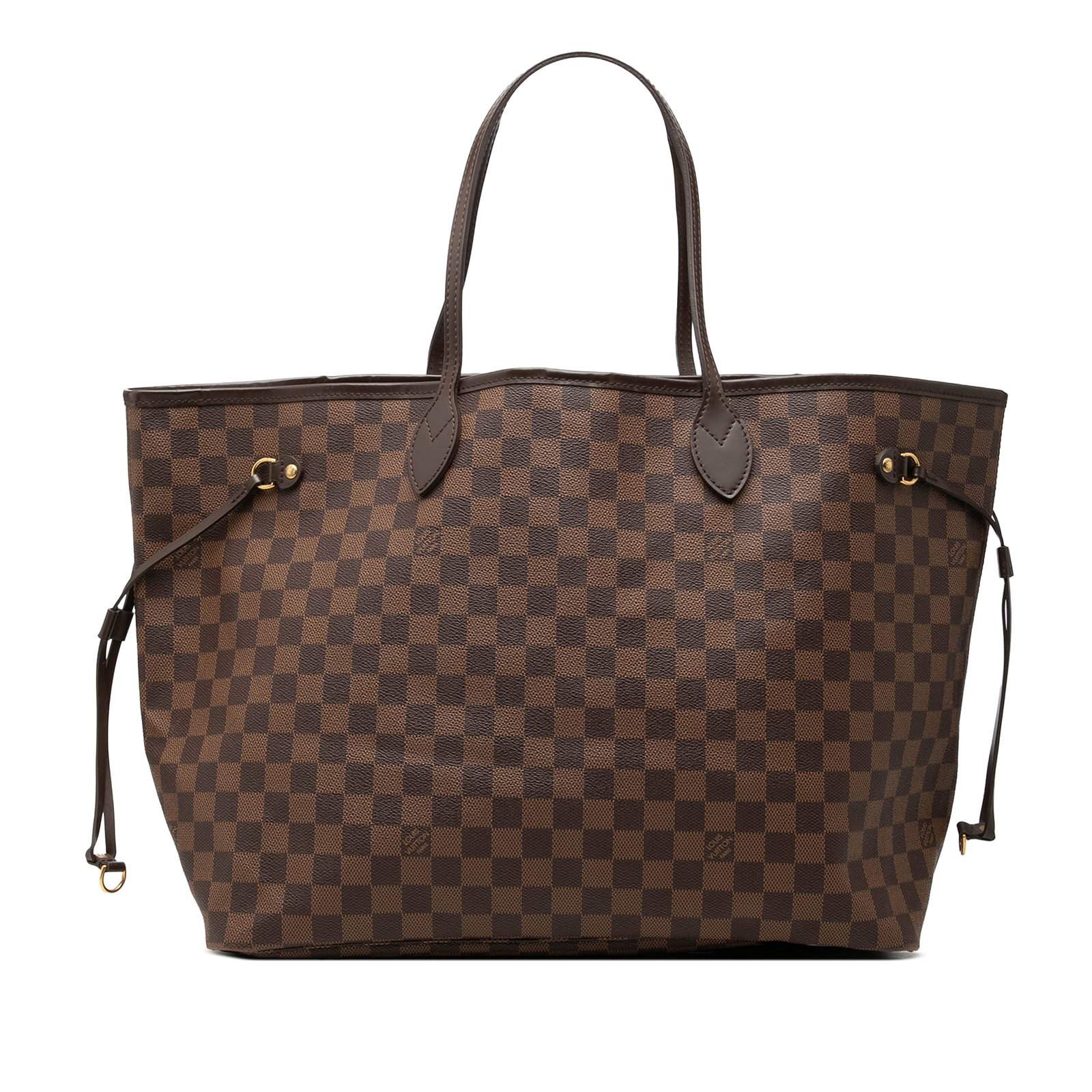 Louis Vuitton Neverfull GM Damier Ebene Tote Bag: Louis Vuitton Neverfull GM Damier Ebene Tote Bag Louis Vuitton Damier Ebene Neverfull GM tote bag with a damier canvas body, leather trim, flat leather shoulder straps, an open top with lobster claw h
