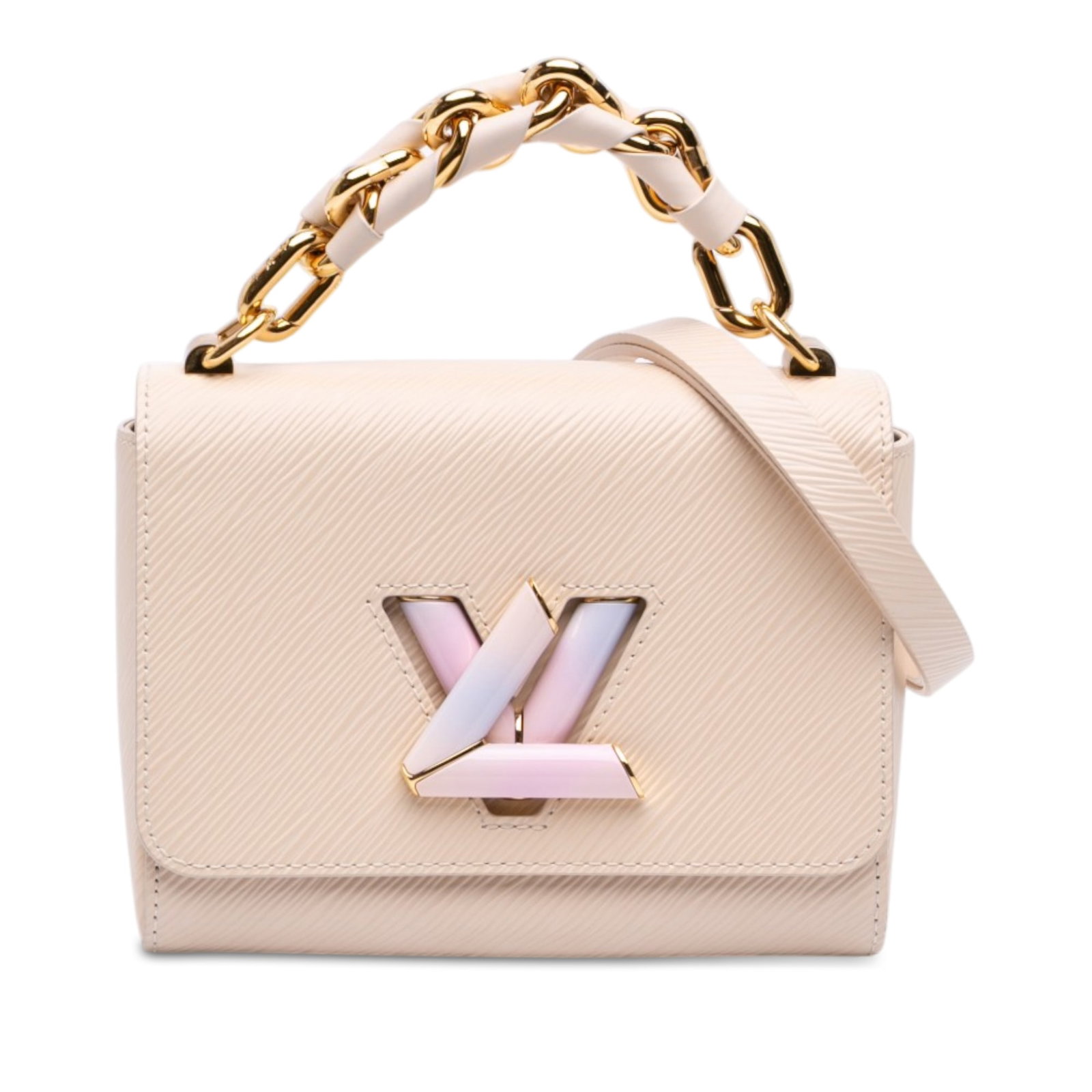 Louis Vuitton Twist PM Epi Leather Shoulder Bag Brown: Louis Vuitton Twist PM Epi Leather Shoulder Bag Brown Louis Vuitton Epi Twist PM handbag crafted in brown Epi leather with a leather-woven chain link top handle and a detachable leather strap. The des