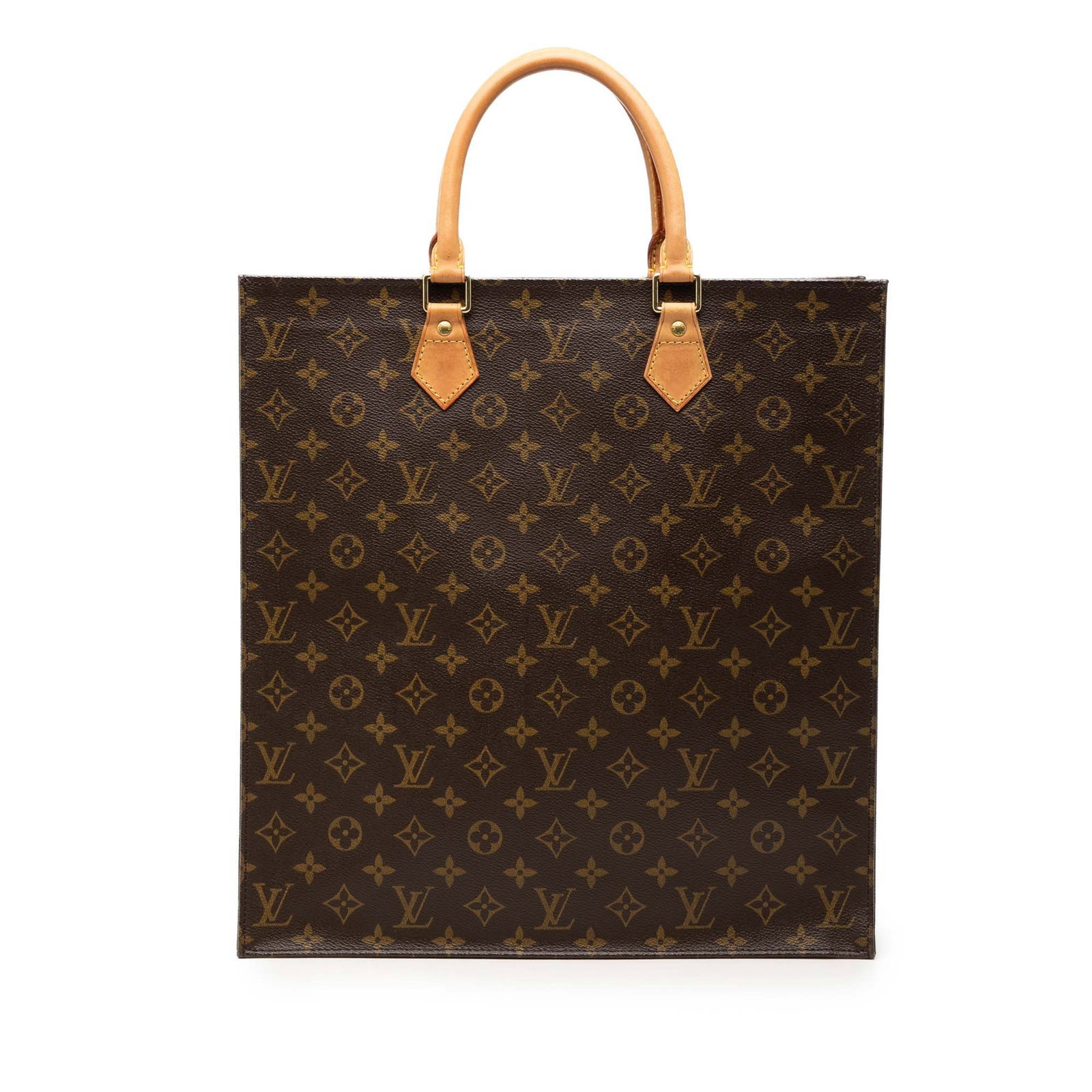 Louis Vuitton Sac Plat Monogram Canvas Tote Bag: Louis Vuitton Sac Plat Monogram Canvas Tote Bag Louis Vuitton Monogram Sac Plat tote bag crafted with a monogram canvas body and rolled vachetta leather handles. The open-top design includes interior 