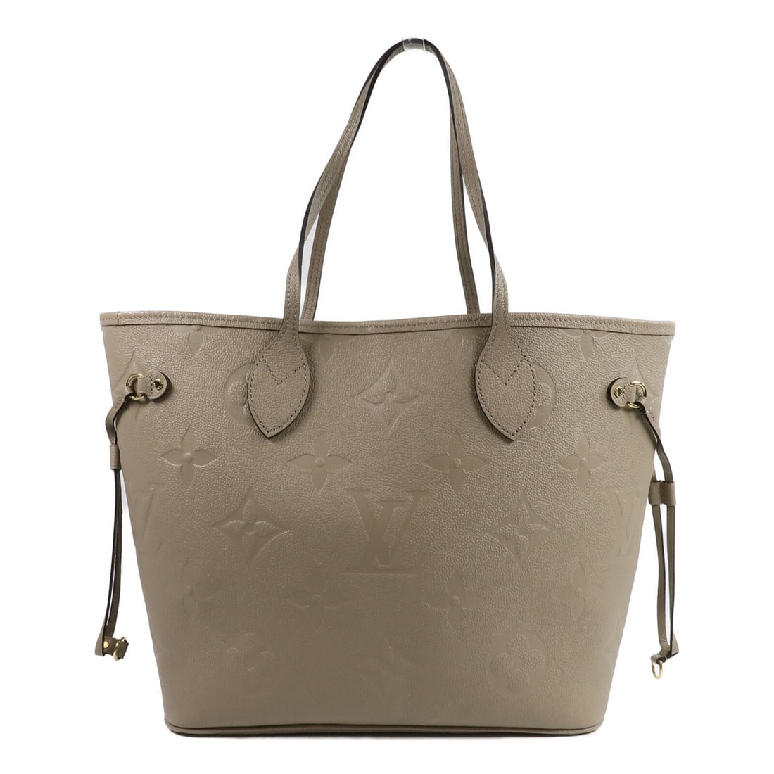 Louis Vuitton Neverfull MM Tote M45686 Monogram Empreinte Beige: Louis Vuitton Neverfull MM Tote M45686 Monogram Empreinte Beige Louis Vuitton Neverfull MM shoulder tote bag in beige Monogram Empreinte calfskin. This women's bag features a spacious tote silhouette 