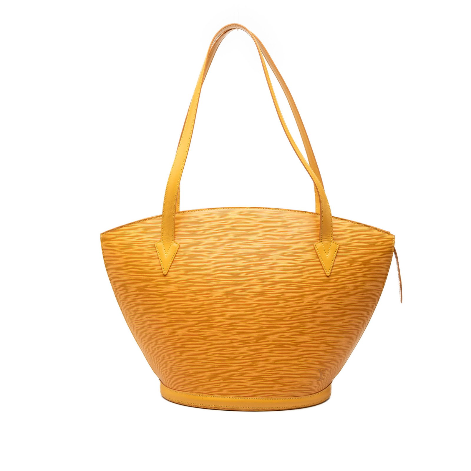 Louis Vuitton Epi Saint Jacques PM Long Strap Leather Handbag: Louis Vuitton Epi Saint Jacques PM Long Strap Leather Handbag Louis Vuitton Epi Saint Jacques PM Long Strap shoulder bag in yellow leather with a structured silhouette, flat leather straps, top zip cl