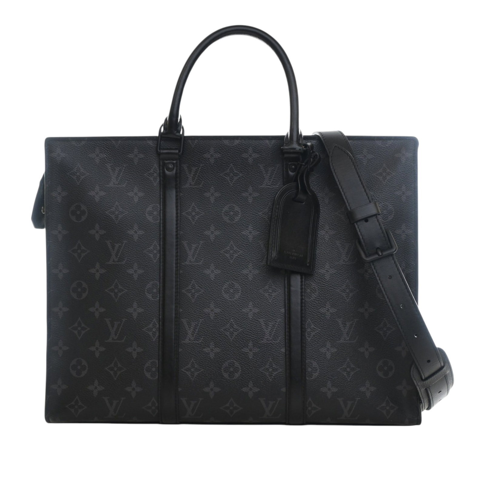 Louis Vuitton Sac Plat Horizontal Zipper Monogram Eclipse Tote Bag (1 of 15)
