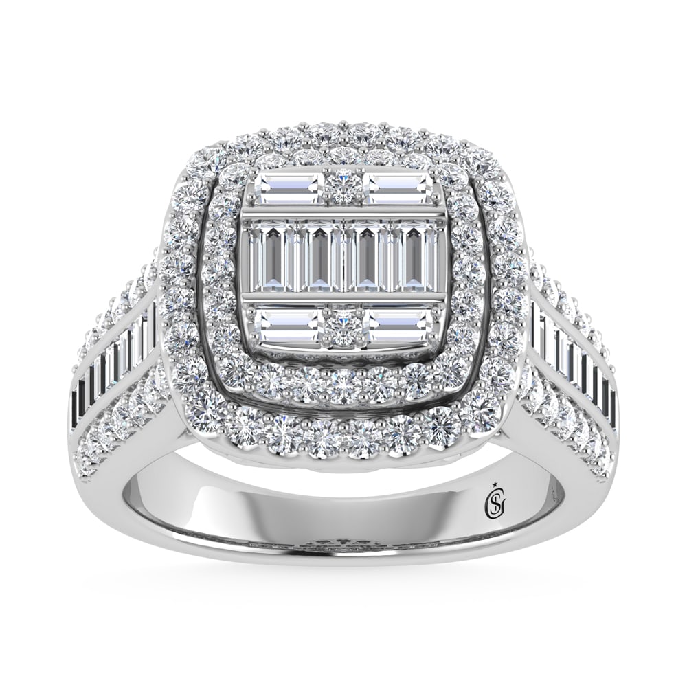 14K White Gold Diamond 1 3/8 Ct.Tw. Engagement Ring: 14K White Gold Diamond 1 3/8 Ct.Tw. Engagement Ring 14k White Gold Stone Color: G-h Stone Clarity: Si2 Each ring is presented in standard size 6.5. Complimentary resizing is available between sizes 51