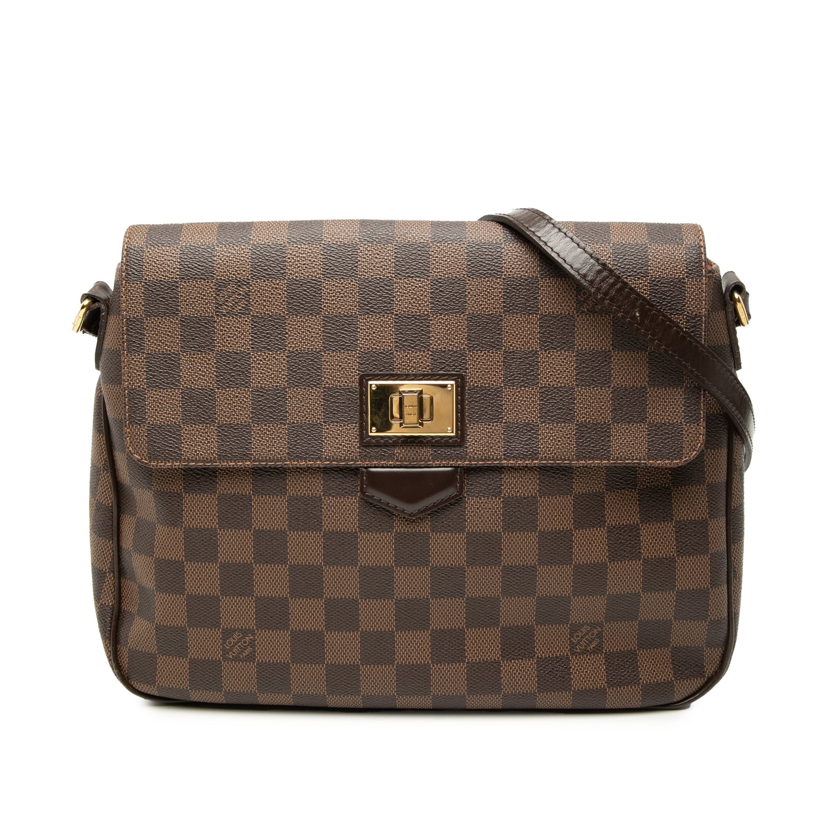 Louis Vuitton Rosebery Besace Damier Ebene Shoulder Bag: Louis Vuitton Rosebery Besace Damier Ebene Shoulder Bag Louis Vuitton Damier Ebene Besace Rosebery shoulder bag with a canvas body, adjustable flat leather strap, front flap with turn lock closure, an