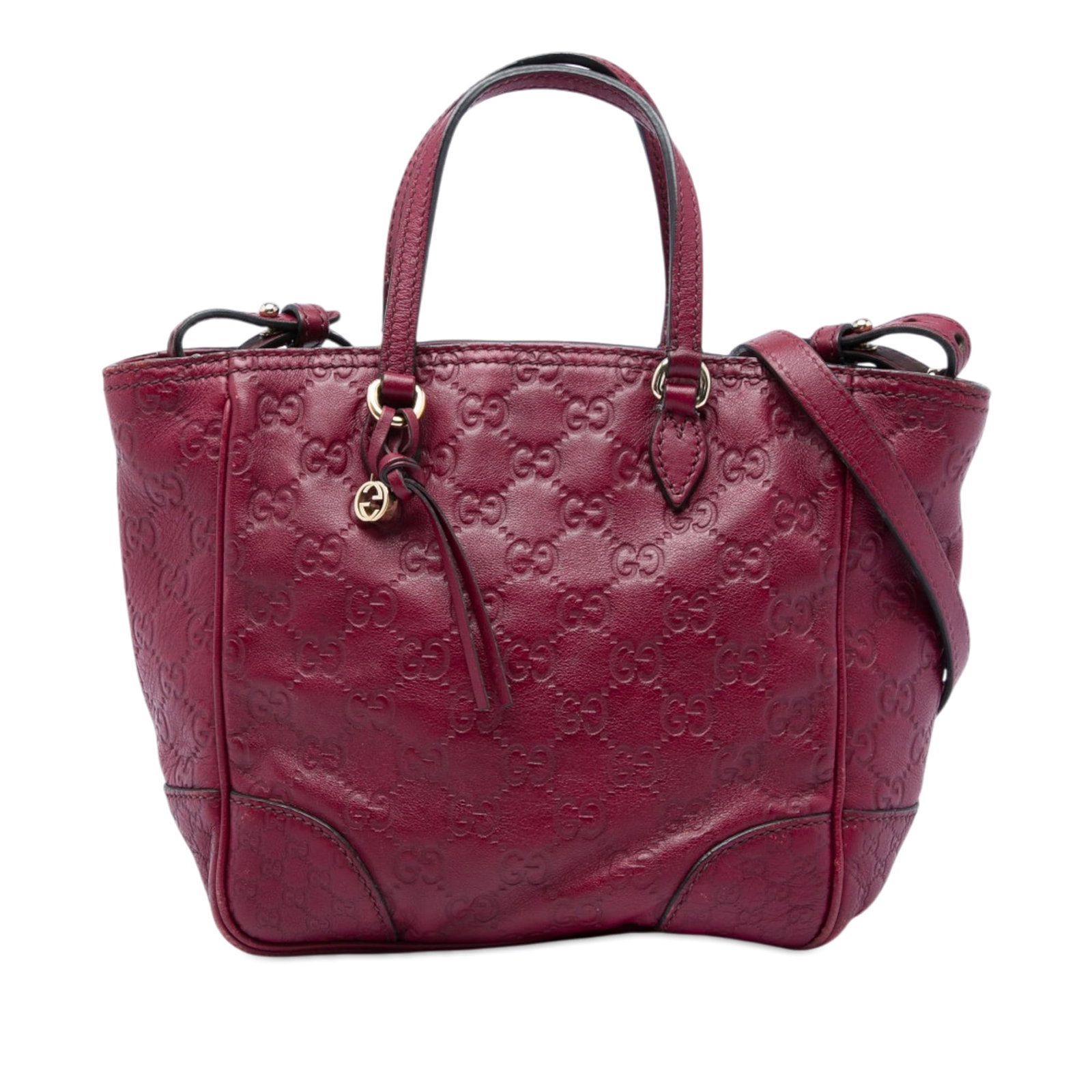 Gucci Bree Small Guccissima Leather Satchel Red: Gucci Bree Small Guccissima Leather Satchel Red This Gucci Small Guccissima Bree Satchel is crafted in red leather with flat leather handles and a detachable flat leather strap. The design includes a 