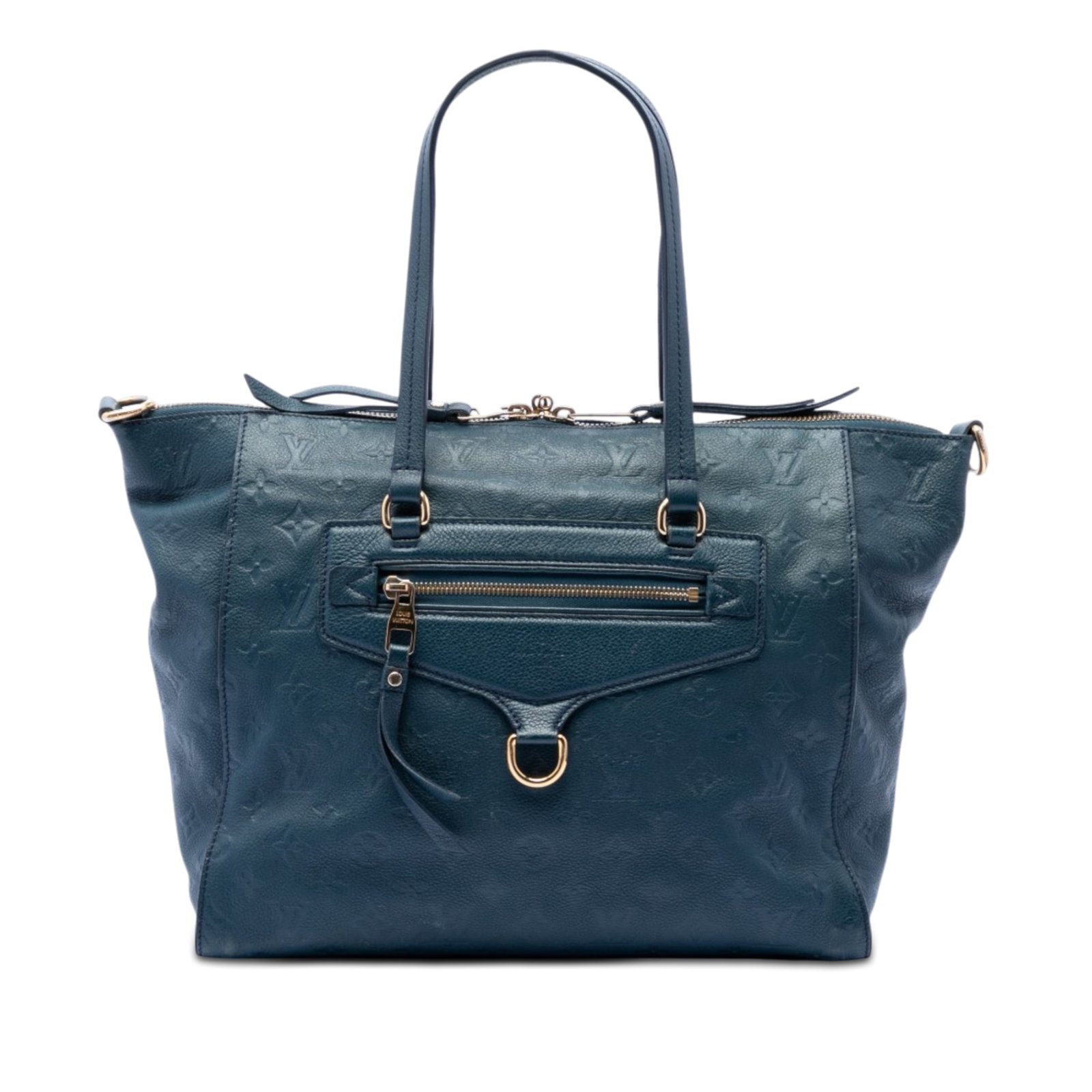 Louis Vuitton Lumineuse PM Monogram Empreinte Blue Leather Handbag: Louis Vuitton Lumineuse PM Monogram Empreinte Blue Leather Handbag This Louis Vuitton Monogram Empreinte Lumineuse PM is crafted in blue monogram empreinte leather and features flat leather handles, a