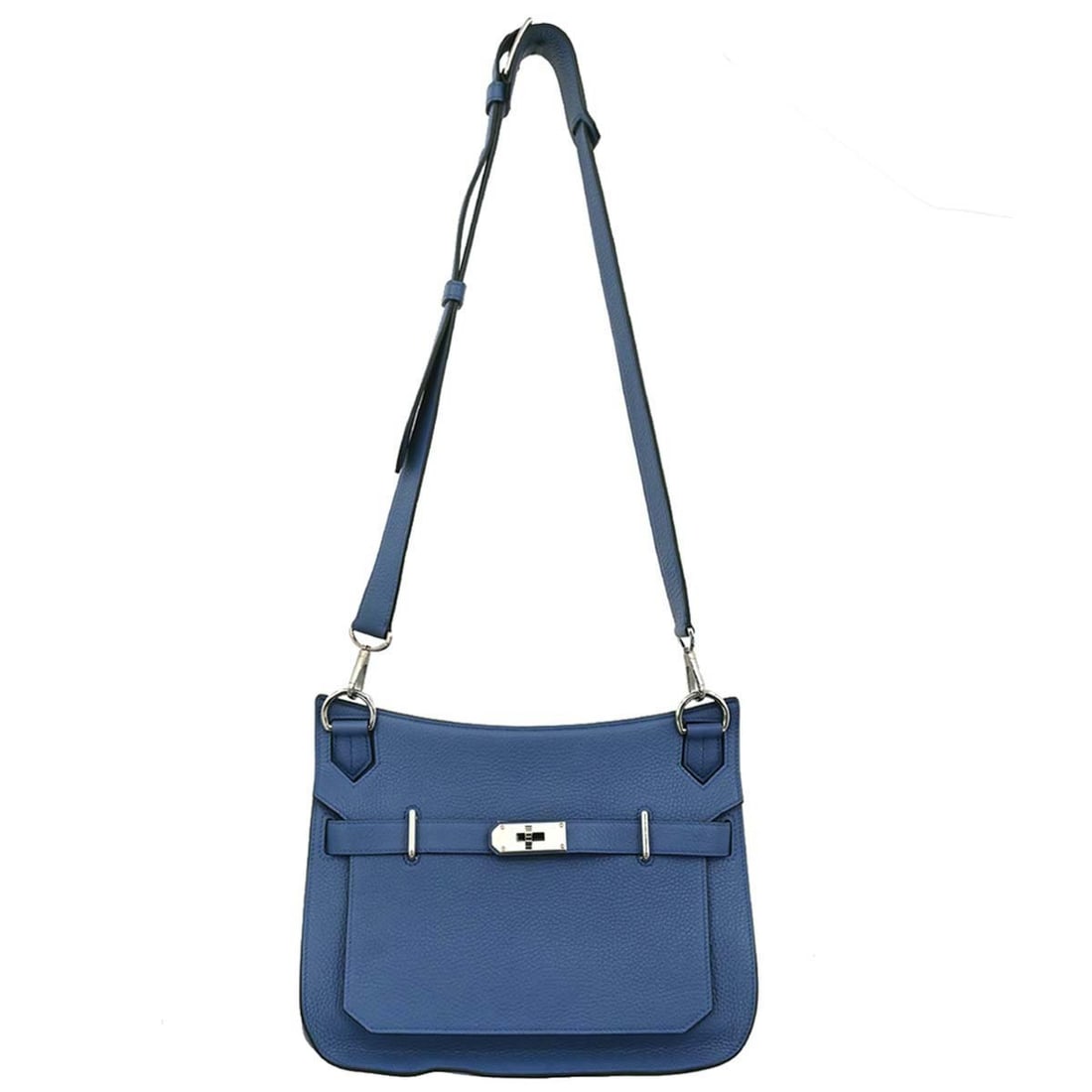 HERMES Jypsiere 31 Taurillon Clemence Shoulder Bag Bleu Agate: HERMES Jypsiere 31 Taurillon Clemence Shoulder Bag Bleu Agate Hermes Jypsiere 31 shoulder bag in Bleu Agate Taurillon Clemence leather with a flap turn-lock closure and adjustable, detachable crossbod