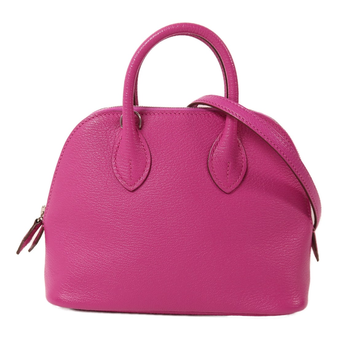 Hermes Mini Bolide 1923 Chevre 2 Way Shoulder Bag Magnolia PHW: Hermes Mini Bolide 1923 Chevre 2 Way Shoulder Bag Magnolia PHW Hermes Mini Bolide 1923 2-way shoulder bag in Magnolia Chevre goatskin leather with palladium-tone hardware. Made in France, this women's