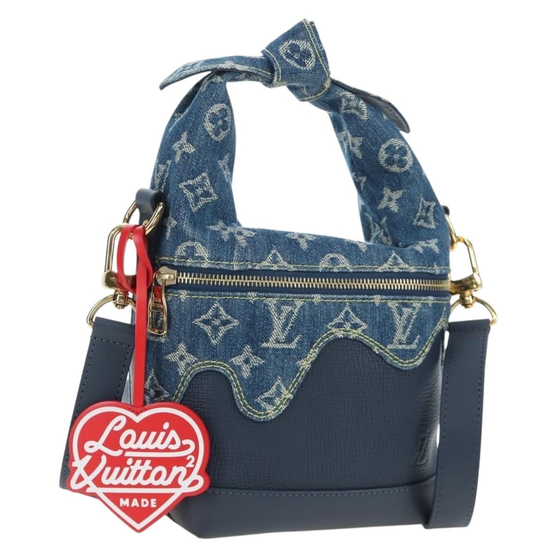 Louis Vuitton M45970 Monogram Denim Drip Cruiser Shoulder Bag Blue (1 of 18)