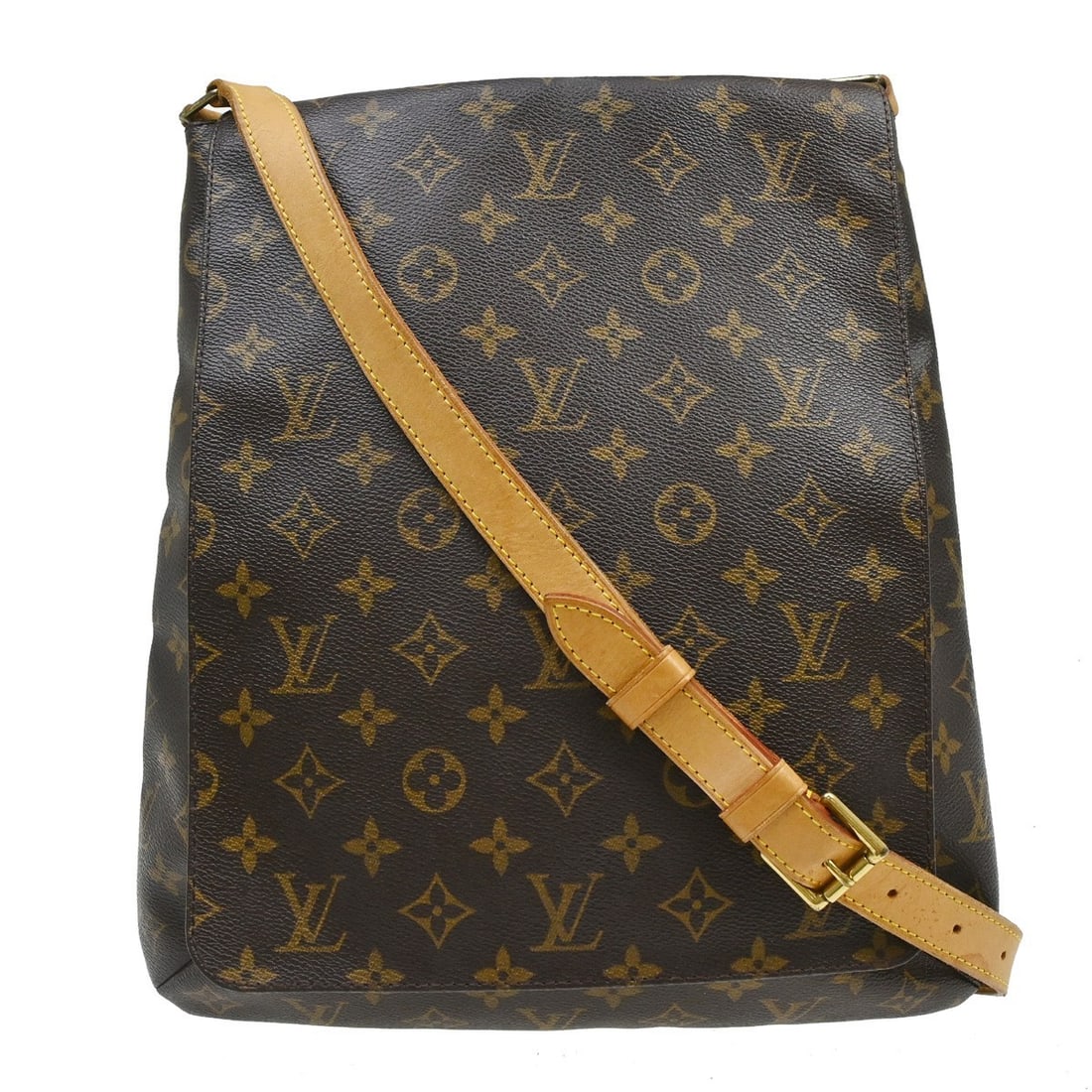 Louis Vuitton Musette Monogram Canvas Shoulder Bag M51256: Louis Vuitton Musette Monogram Canvas Shoulder Bag M51256 Vintage Louis Vuitton Musette shoulder bag in brown Monogram canvas with leather strap and zip closure. This medium bag features a brown canva