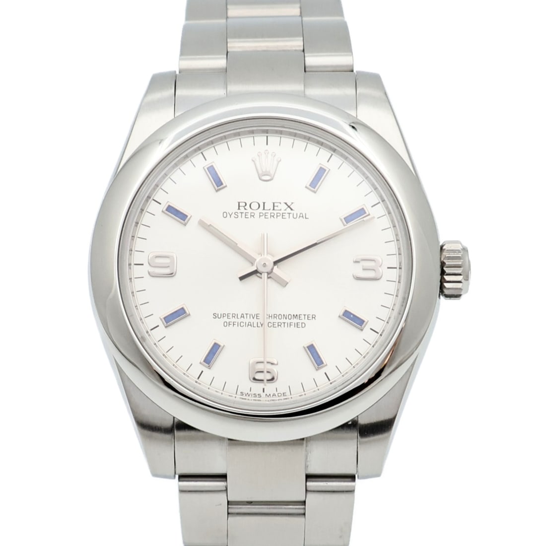 ROLEX 177200 Oyster Perpetual wristwatch in stainless steel automatic: ROLEX 177200 Oyster Perpetual wristwatch in stainless steel automatic Rolex Oyster Perpetual automatic wristwatch, model 177200, with a stainless steel case and matching stainless steel band in a silv