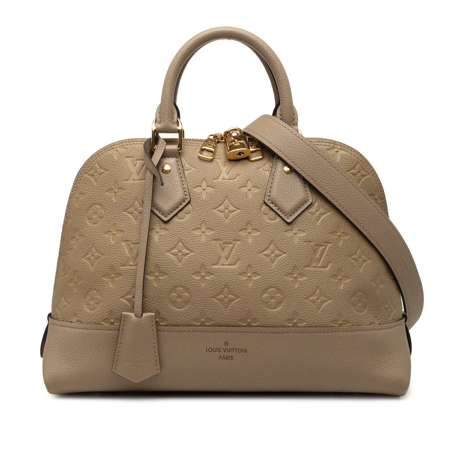 Louis Vuitton Neo Alma PM Monogram Empreinte Leather Handbag: Louis Vuitton Neo Alma PM Monogram Empreinte Leather Handbag Louis Vuitton Neo Alma PM in Monogram Empreinte leather with rolled leather handles, a detachable flat strap, zip-around closure, and inter