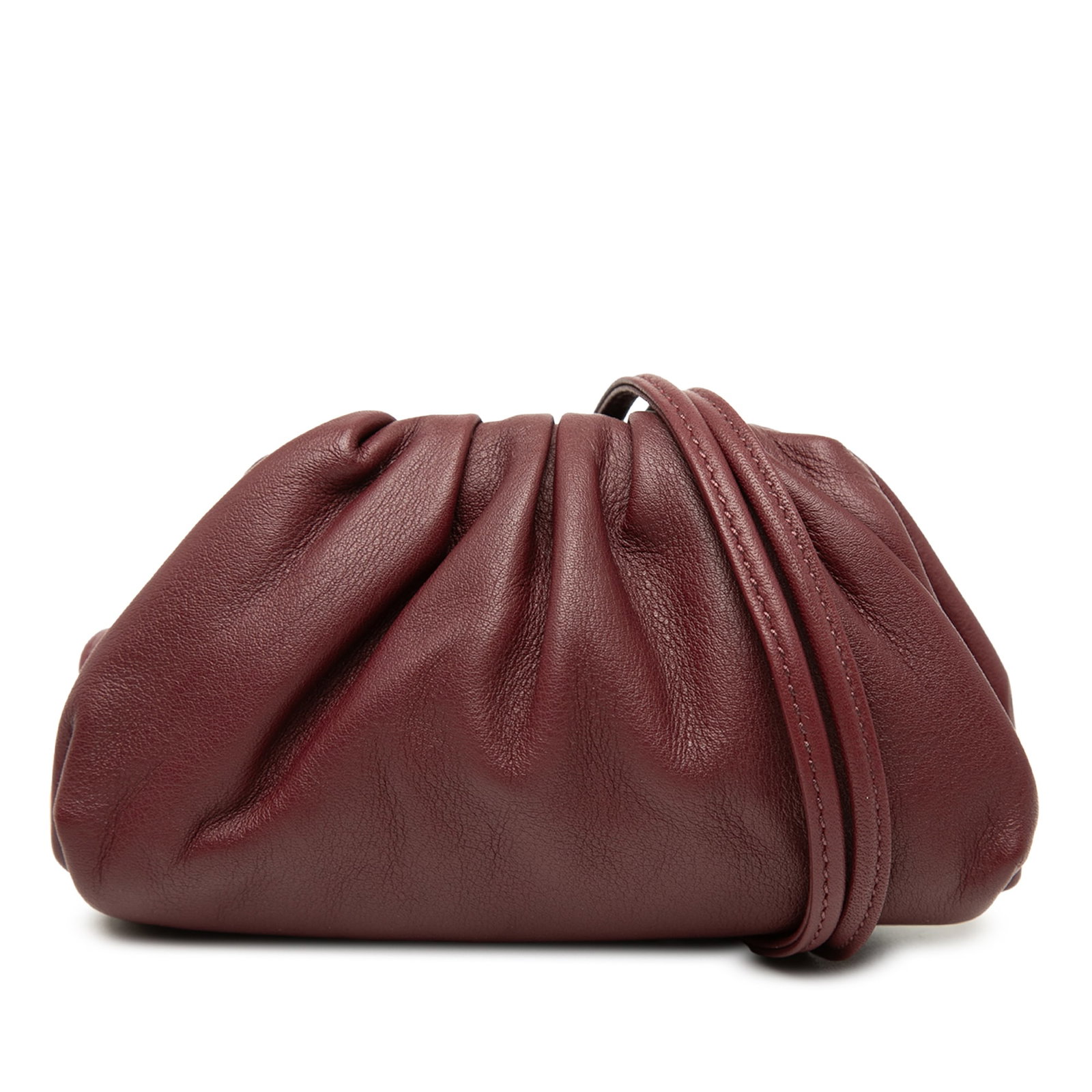Bottega Veneta The Extra Mini Pouch Red Leather Crossbody: Bottega Veneta The Extra Mini Pouch Red Leather Crossbody Bottega Veneta The Extra Mini Pouch Crossbody is crafted in red lambskin leather with a flat leather strap and a top magnetic snap closure. Ma