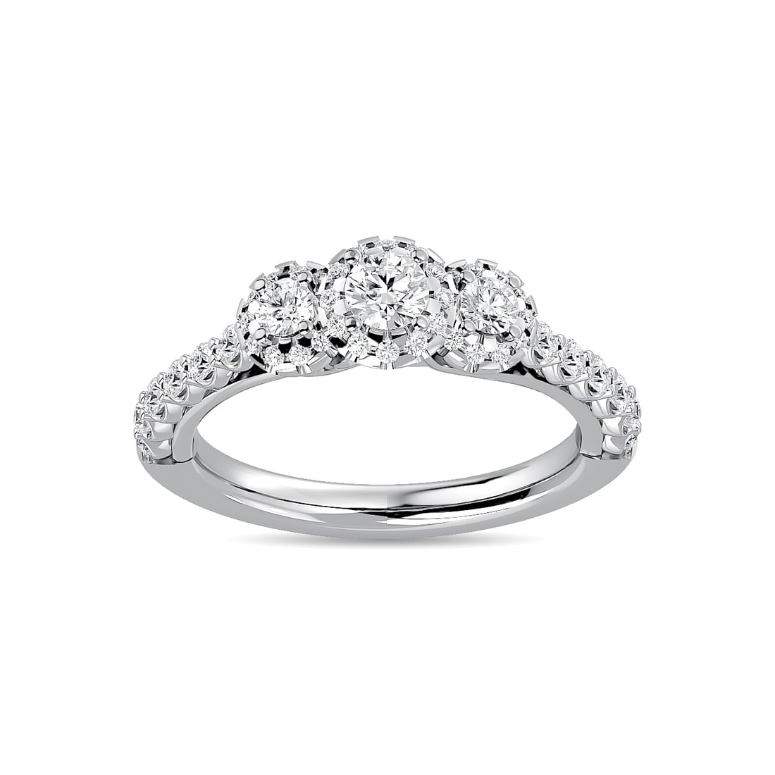 Diamond 1 Ct.Tw. Bridal Ring in 14K White Gold: Diamond 1 Ct.Tw. Bridal Ring in 14K White Gold 14k White Gold Stone Color: G-h Stone Clarity: Si2 Each ring is presented in standard size 6.5. Complimentary resizing is available between sizes 510 (in