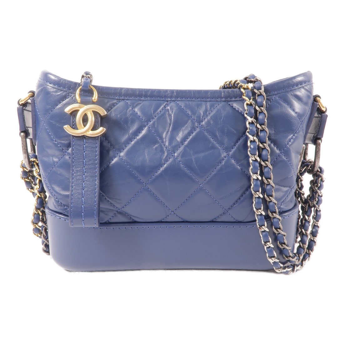 CHANEL Gabrielle Small Shoulder Bag Navy Calfskin Chain Strap (1 of 14)