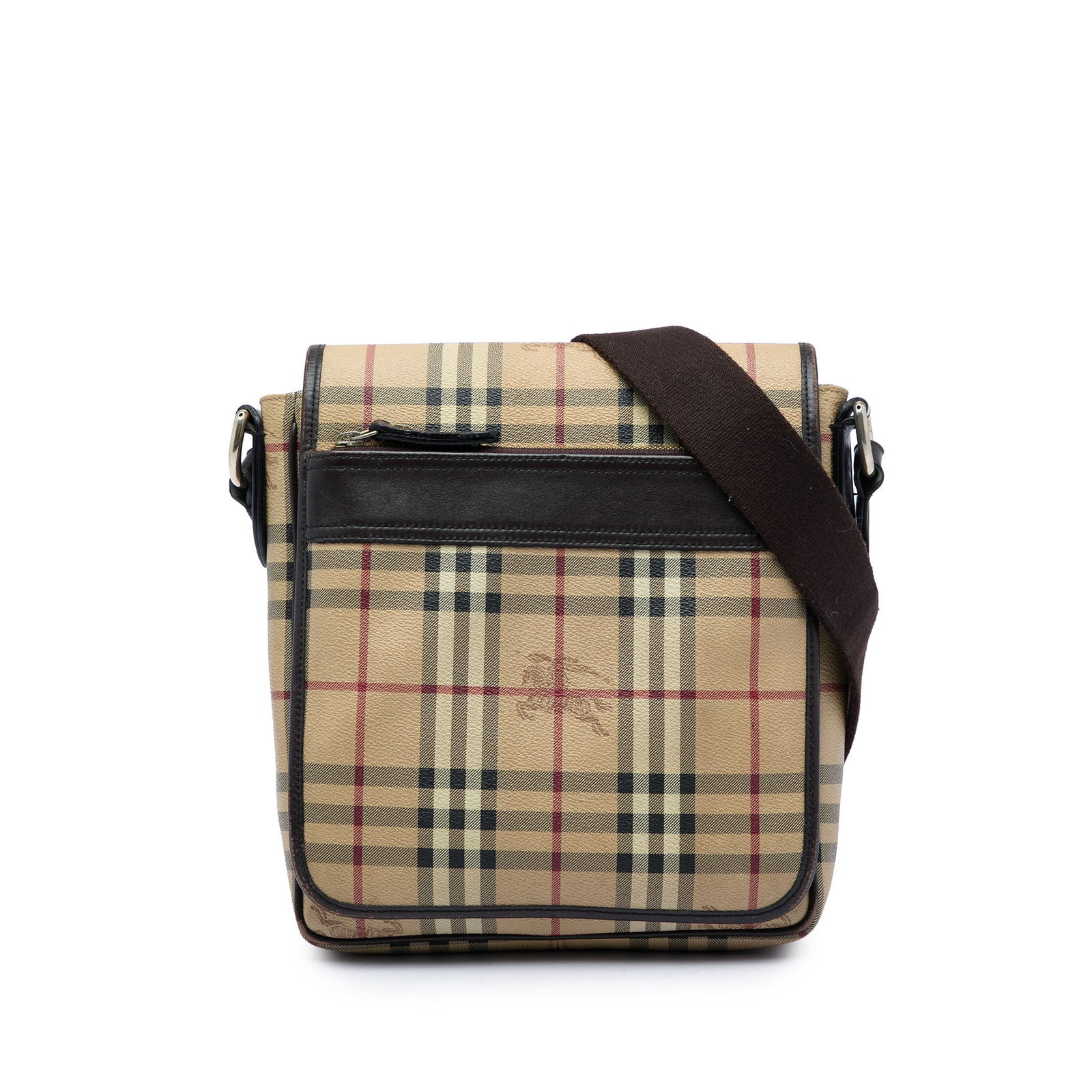 Burberry Haymarket Check Crossbody Bag Coated Canvas Beige: Burberry Haymarket Check Crossbody Bag Coated Canvas Beige Burberry Haymarket Check crossbody bag in beige coated canvas with leather trim. The design features an adjustable flat strap, a front flap w