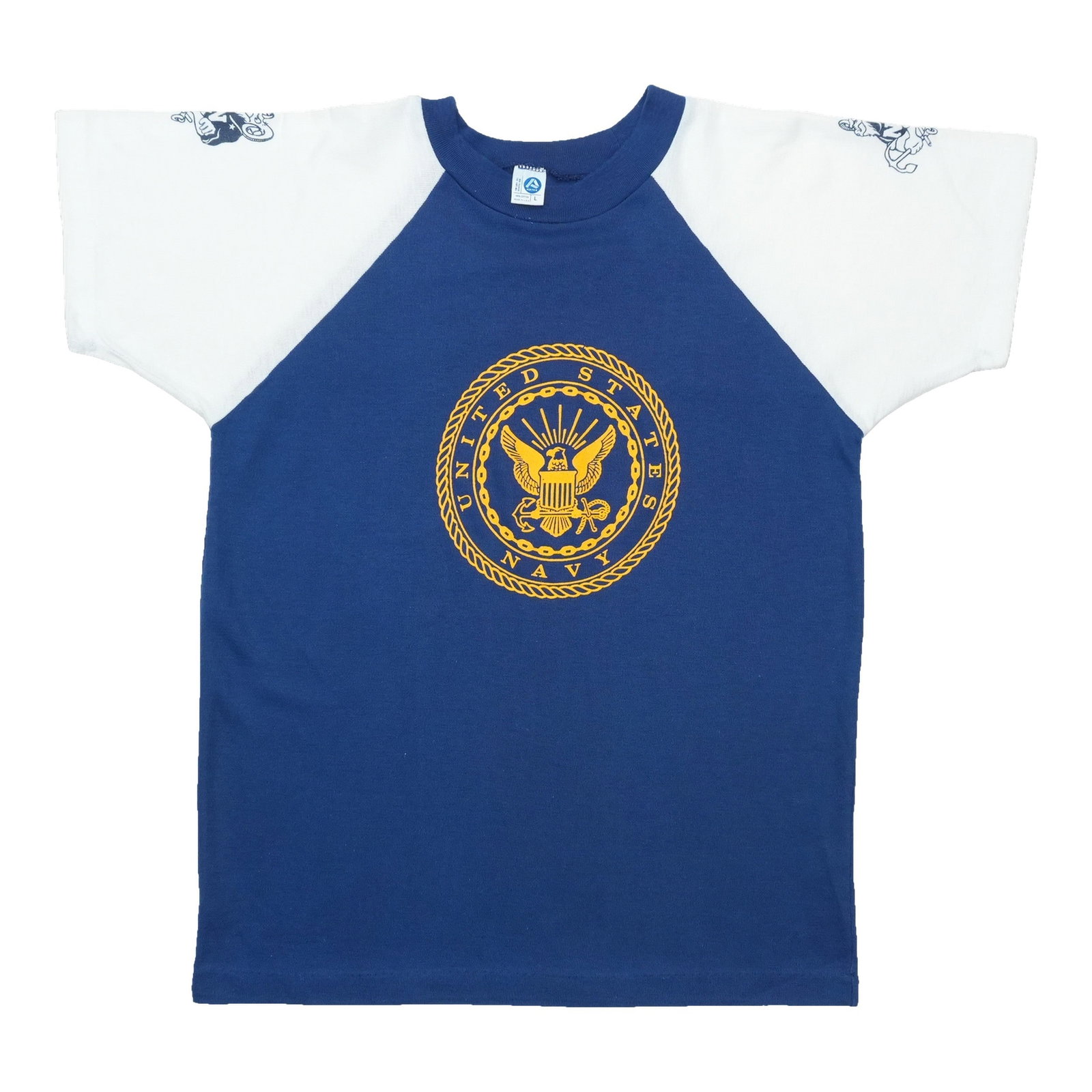 Vintage 1980s US Navy Raglan Shirt Blue Large: Vintage 1980s US Navy Raglan Shirt Blue Large Original vintage 1980s United States Navy raglan jersey. This is a true vintage shirt, not a modern reproduction. It is in excellent condition with no hol