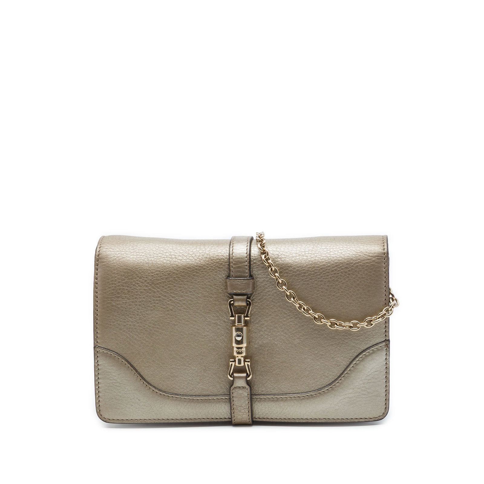 Gucci Broadway Piston Evening Shoulder Bag Metallic Pebbled Calfskin (1 of 6)