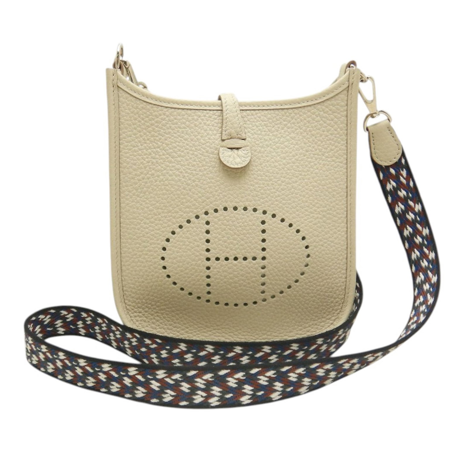 Hermes Evelyne I 16 Amazone Clemence Leather Shoulder Bag: Hermes Evelyne I 16 Amazone Clemence Leather Shoulder Bag Hermes Evelyne I 16 Amazone shoulder bag in Clemence leather with a detachable flat strap and an open top with tuck closure. Made in France. C