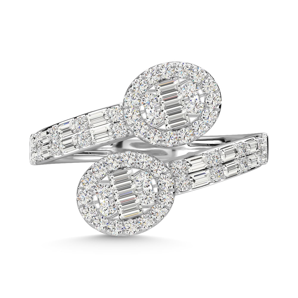14K White Gold Diamond 7/8 Ct.Tw. Fashion Ring: 14K White Gold Diamond 7/8 Ct.Tw. Fashion Ring 14k White Gold Stone Color: G-h Stone Clarity: Si1 Each ring is presented in standard size 6.5. Complimentary resizing is available between sizes 510 (in