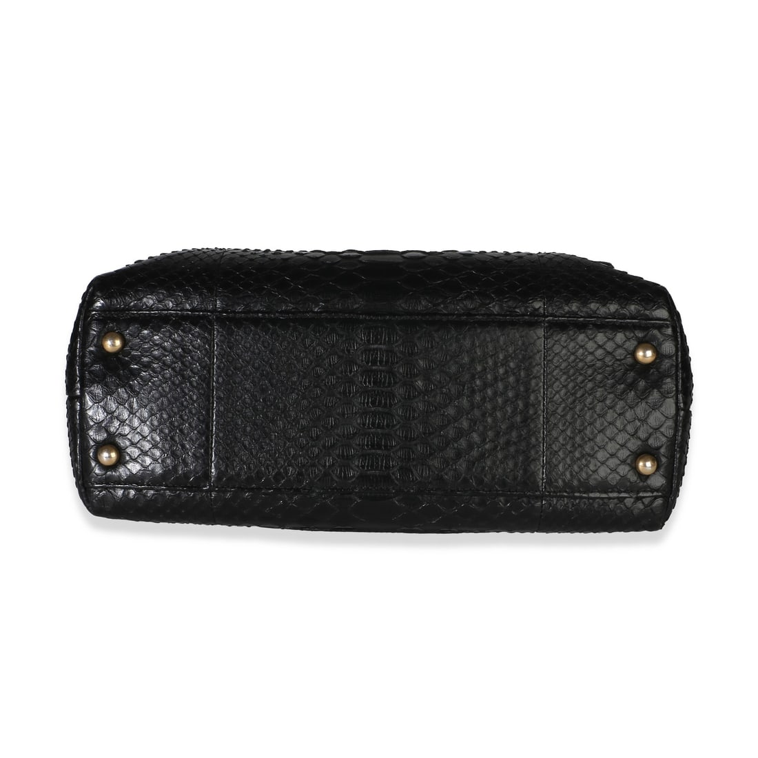 Chanel Medium Coco Top Handle Bag Black Python Leather - 9