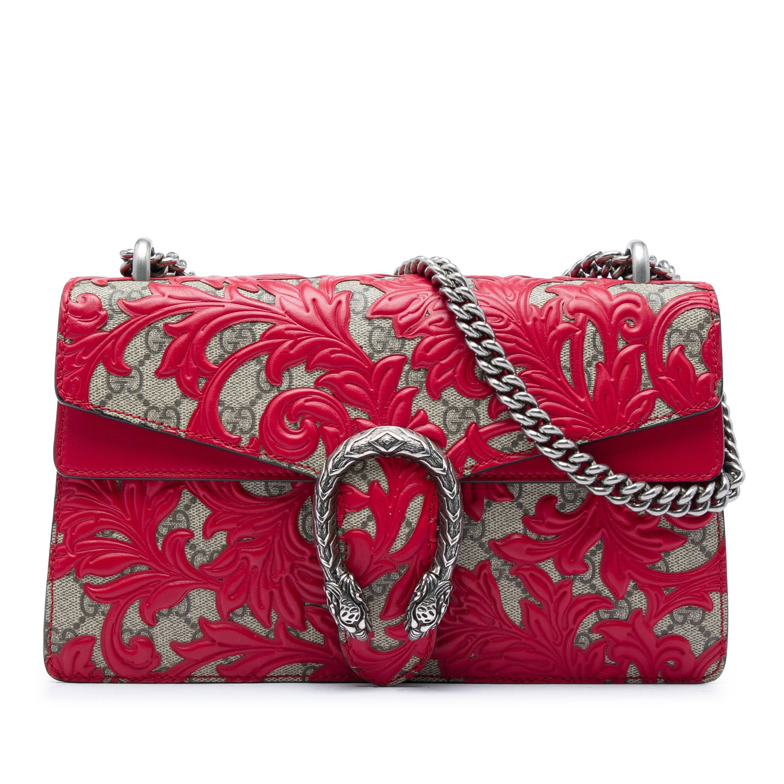 Gucci Dionysus Medium Arabesque GG Supreme Shoulder Bag Red (1 of 5)