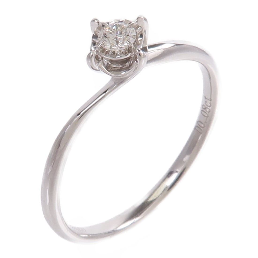 18K White Gold Diamond Ring Size 6.25 0.08ct: 18K White Gold Diamond Ring Size 6.25 0.08ct Diamond ring in 18K white gold with a clear diamond accent. The ring is US size 6.25 and has a very good condition rating. Accessories are not included. Sp
