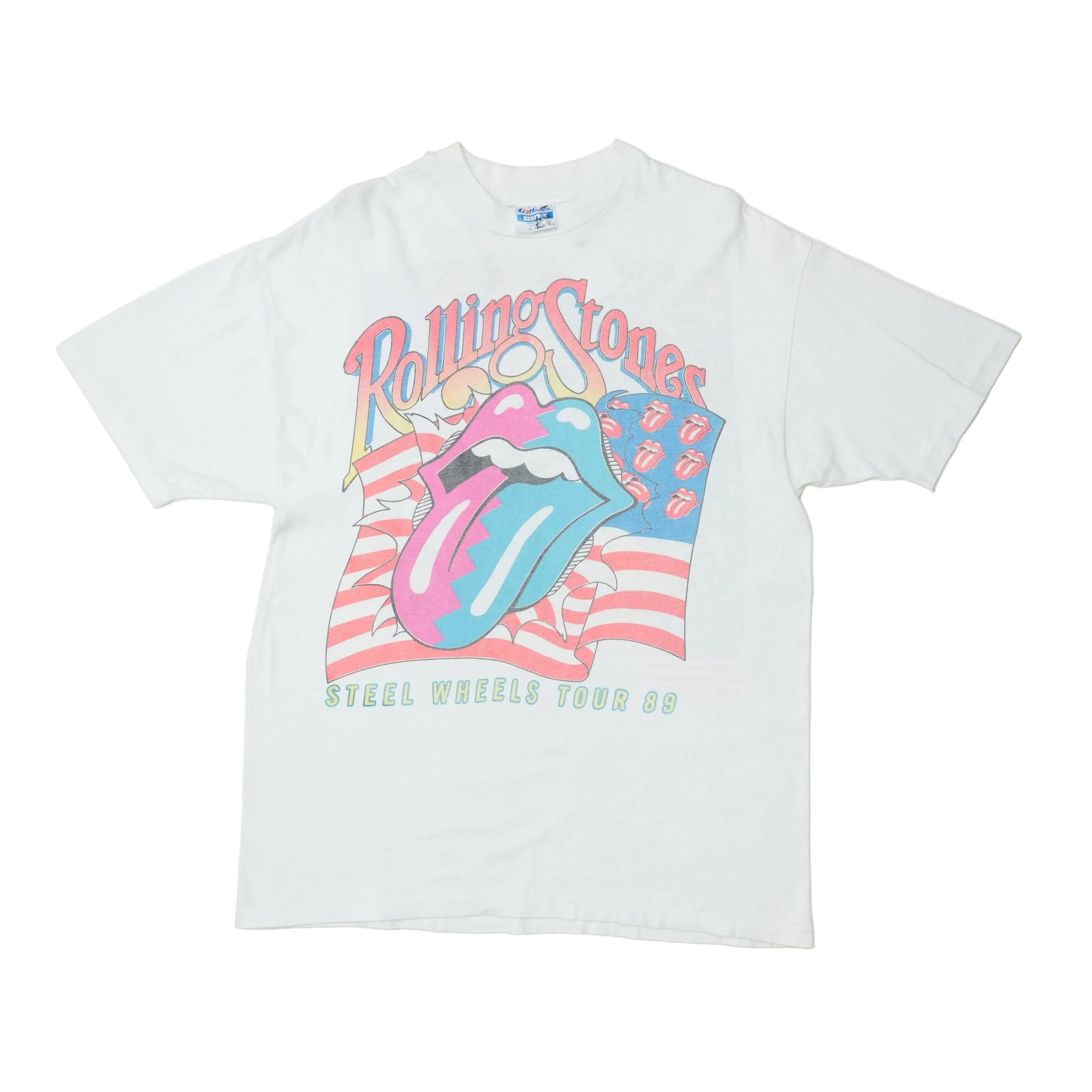 Vintage 1989 The Rolling Stones Steel Wheels Tour T Shirt XL: Vintage 1989 The Rolling Stones Steel Wheels Tour T Shirt XL Original vintage 1989 The Rolling Stones Steel Wheels Tour shirt in worn condition. This is a true vintage piece, not a modern reproduction
