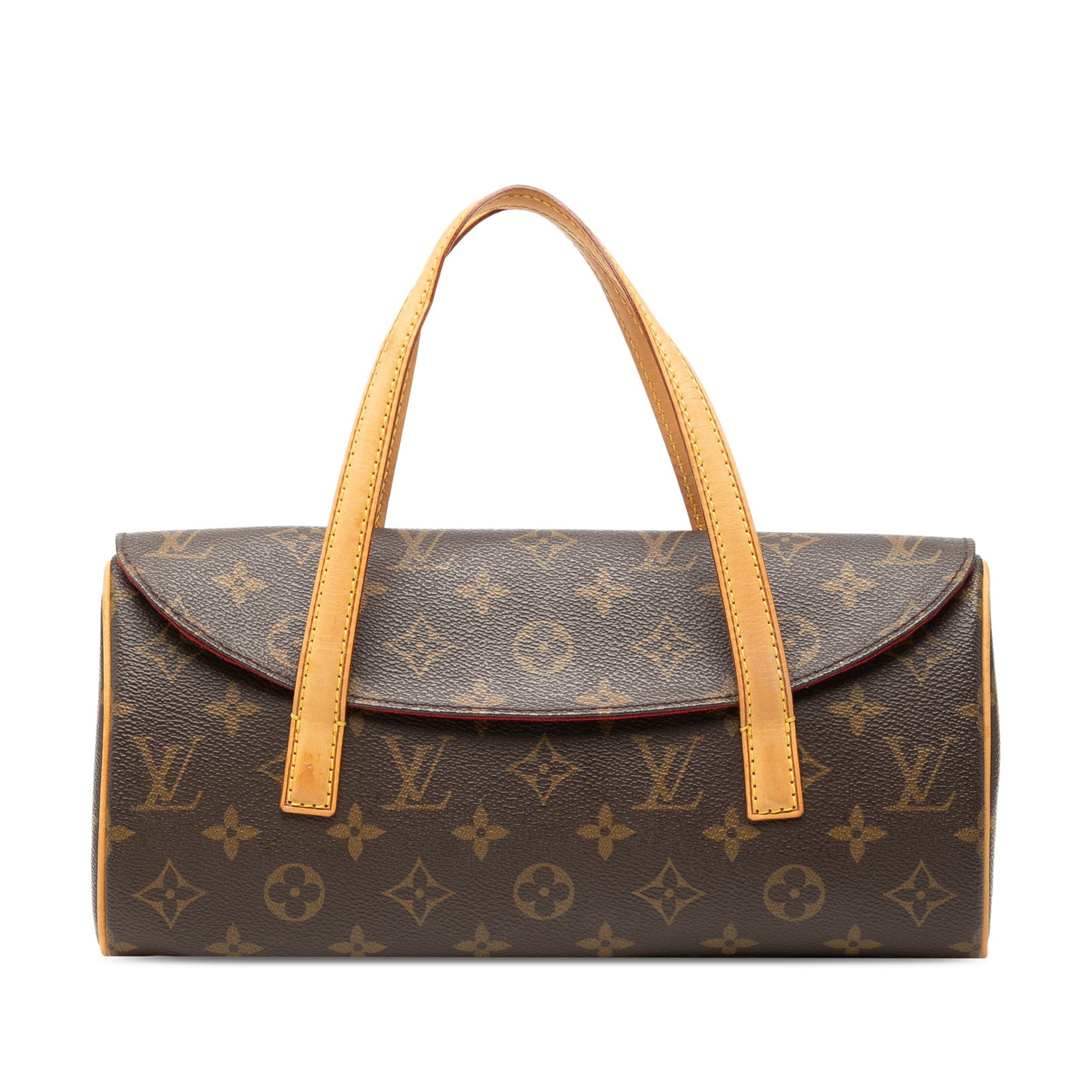 Louis Vuitton Sonatine Monogram Canvas Shoulder Bag: Louis Vuitton Sonatine Monogram Canvas Shoulder Bag The Louis Vuitton Monogram Sonatine is a compact bag made with a monogram canvas body, vachetta leather trim, and flat vachetta leather handles. It 