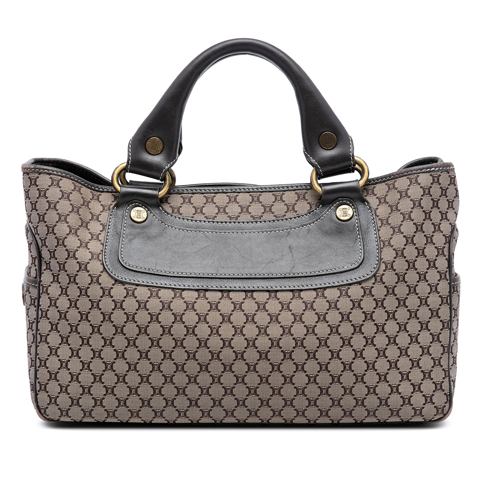 Celine Boogie Macadam Canvas Handbag with Leather Trim (1 of 7)