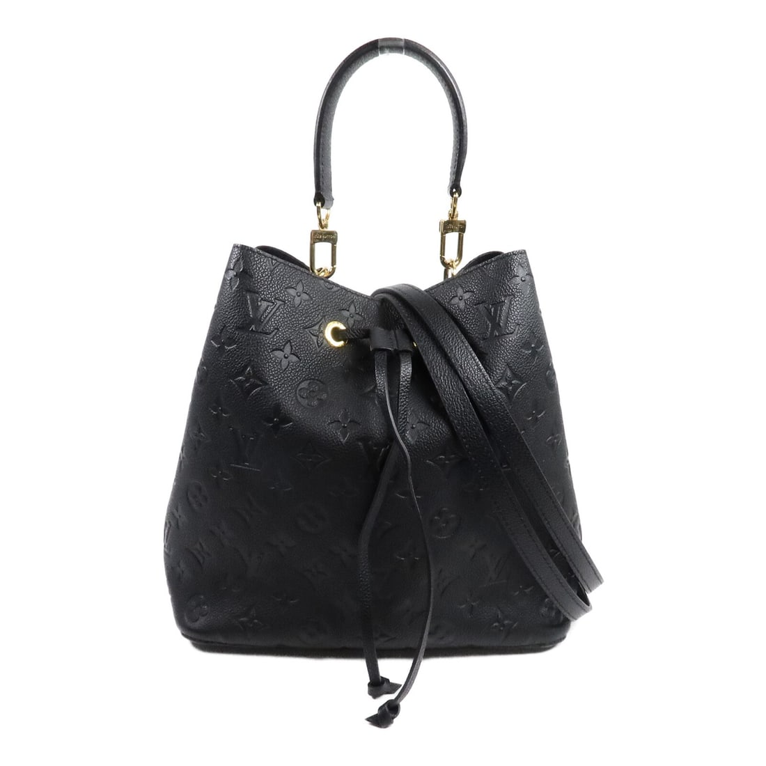 Louis Vuitton NeoNoe MM M45256 Monogram Empreinte 2 Way Bag: Louis Vuitton NeoNoe MM M45256 Monogram Empreinte 2 Way Bag Louis Vuitton NeoNoe MM 2-way shoulder bag in black Monogram Empreinte calfskin. This women's bag features a structured silhouette with a to