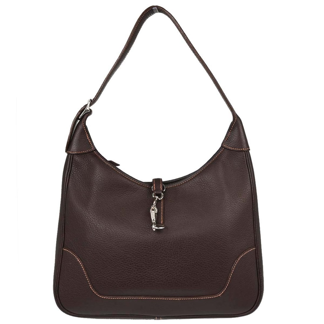 HERMES Trim 31 Havane Buffle Leather Shoulder Bag: HERMES Trim 31 Havane Buffle Leather Shoulder Bag Hermes Trim 31 shoulder bag in Havane buffle leather with a leather lining and shoulder strap. This medium-size bag features one interior zipper pocke