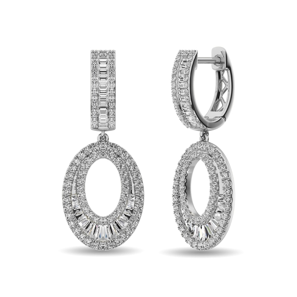 Diamond 1 Ct.Tw. Hoop Earrings in 14K White Gold: Diamond 1 Ct.Tw. Hoop Earrings in 14K White Gold 14k White Gold Stone Color: G-h Stone Clarity: I2 This item may take 2-5 weeks for shipping. PLEASE NOTE: Framed, Large, or heavy items do not have shi