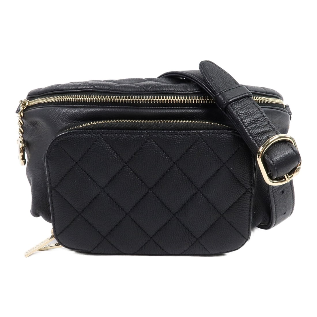 CHANEL Business Affinity AS0465 black calfskin waist bag GHW: CHANEL Business Affinity AS0465 black calfskin waist bag GHW CHANEL Business Affinity waist bag in black calfskin leather with CC GHW styling. Designed for women, this waist bag/body bag features a