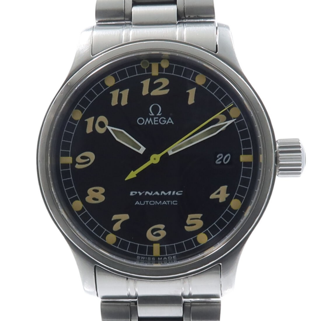 OMEGA 5200.50 1998 Dynamic automatic mens wristwatch stainless steel: OMEGA 5200.50 1998 Dynamic automatic mens wristwatch stainless steel Omega Dynamic 5200.50 (1998) automatic wristwatch with a black dial and stainless steel case and bracelet. This men's watch is made