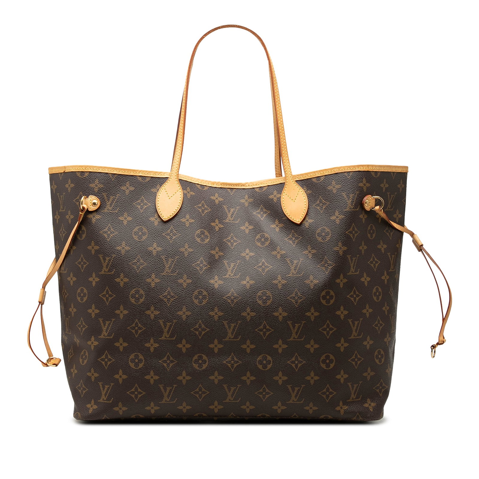 Louis Vuitton Neverfull GM Monogram Canvas Tote Bag: Louis Vuitton Neverfull GM Monogram Canvas Tote Bag Louis Vuitton Monogram Neverfull GM tote bag crafted with a monogram canvas body and flat leather handles. The open-top design features a lobster cl
