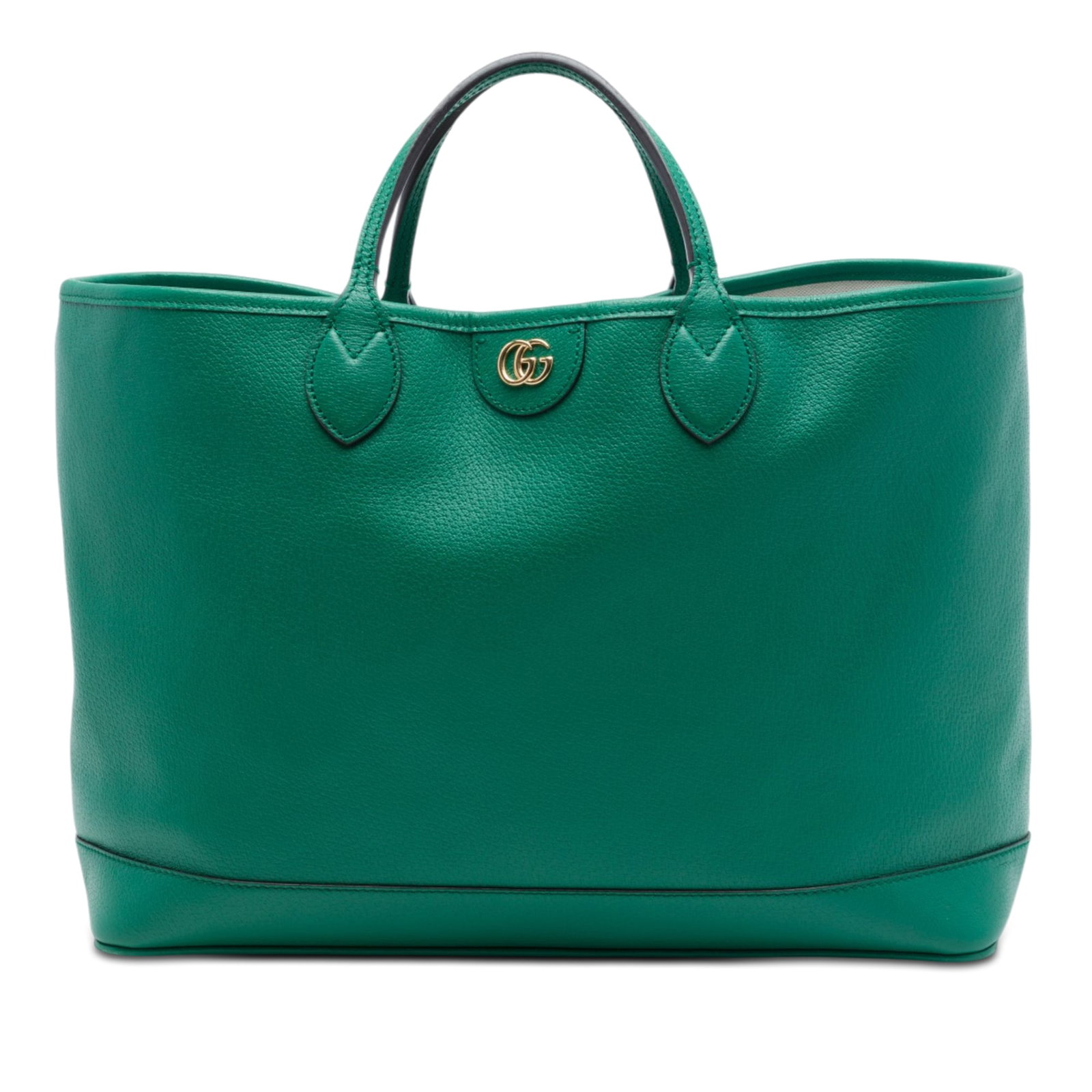 Gucci Ophidia Medium Calfskin Leather Tote Bag Green: Gucci Ophidia Medium Calfskin Leather Tote Bag Green A Gucci Medium Calfskin Ophidia Tote crafted in green leather with flat leather handles, flat leather straps, and an open top. Made in Italy, this 