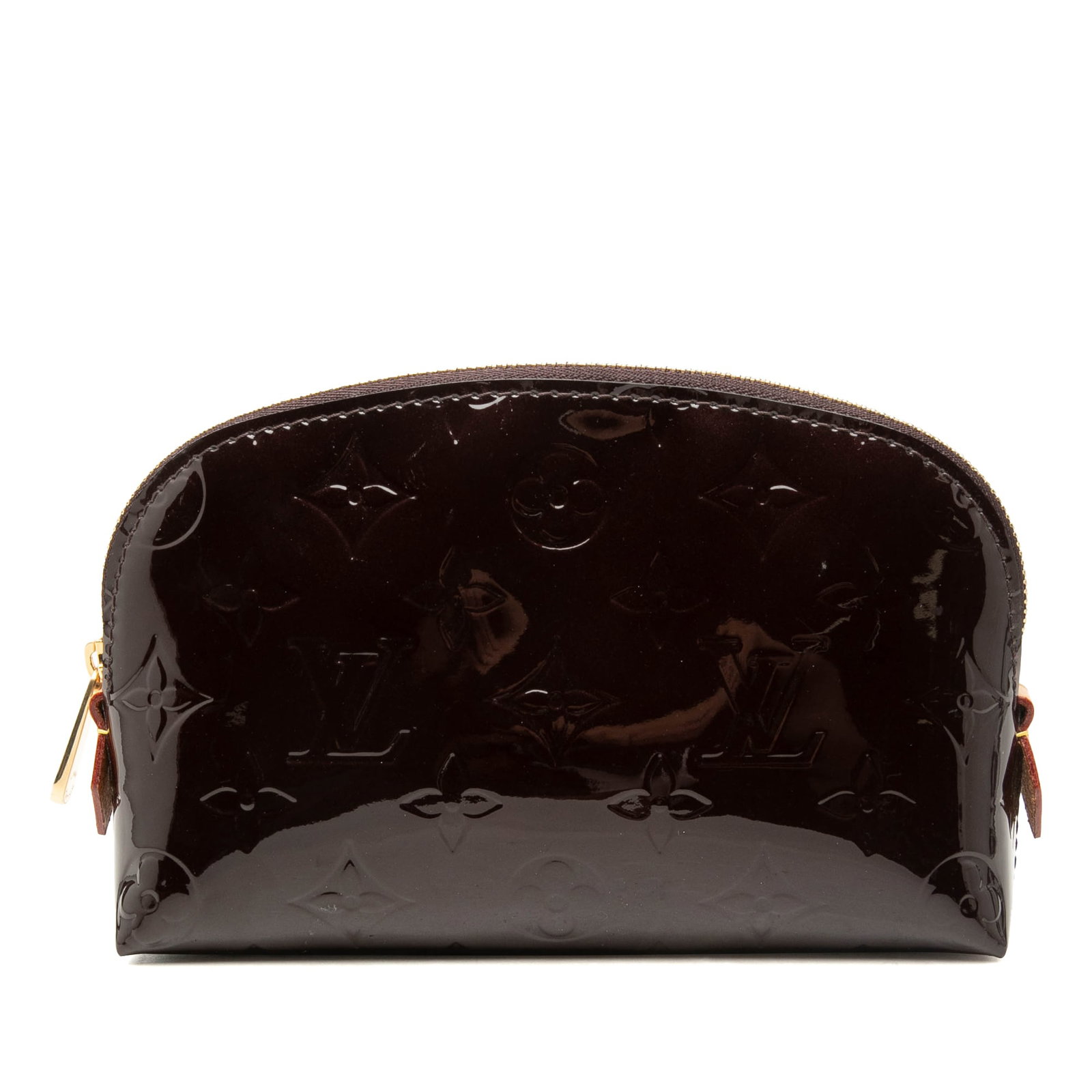 Louis Vuitton Monogram Vernis Leather Cosmetic Case Purple: Louis Vuitton Monogram Vernis Leather Cosmetic Case Purple A Louis Vuitton Monogram Vernis cosmetic pouch in purple leather with a top zip closure and an interior slip pocket. Made in France, this com