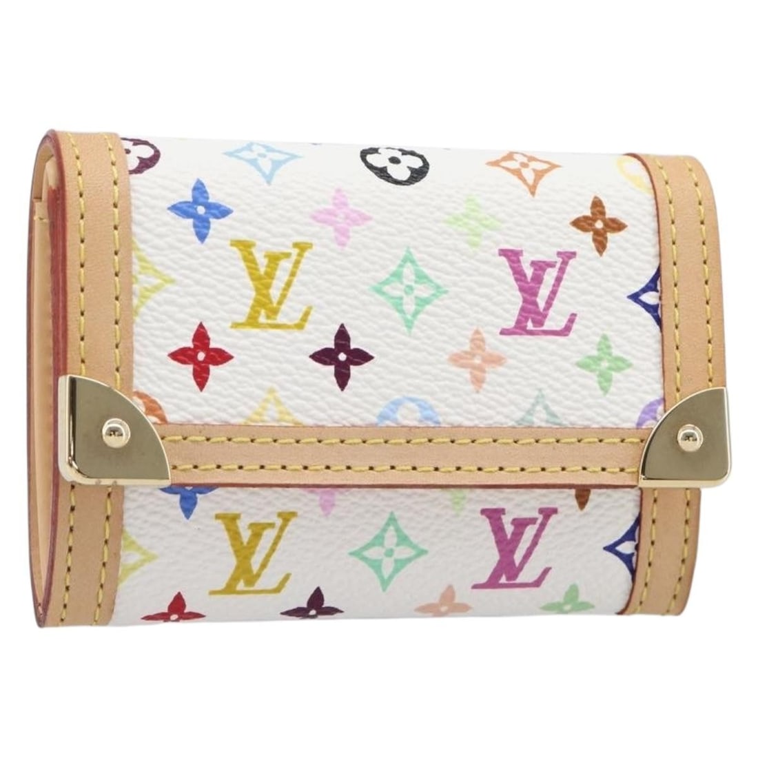 Louis Vuitton M92657 white Monogram Multicolor coin purse: Louis Vuitton M92657 white Monogram Multicolor coin purse Louis Vuitton Porte Monnaie Pla coin purse in white Monogram Multicolor canvas. This women's coin purse is made in France and includes a dust 