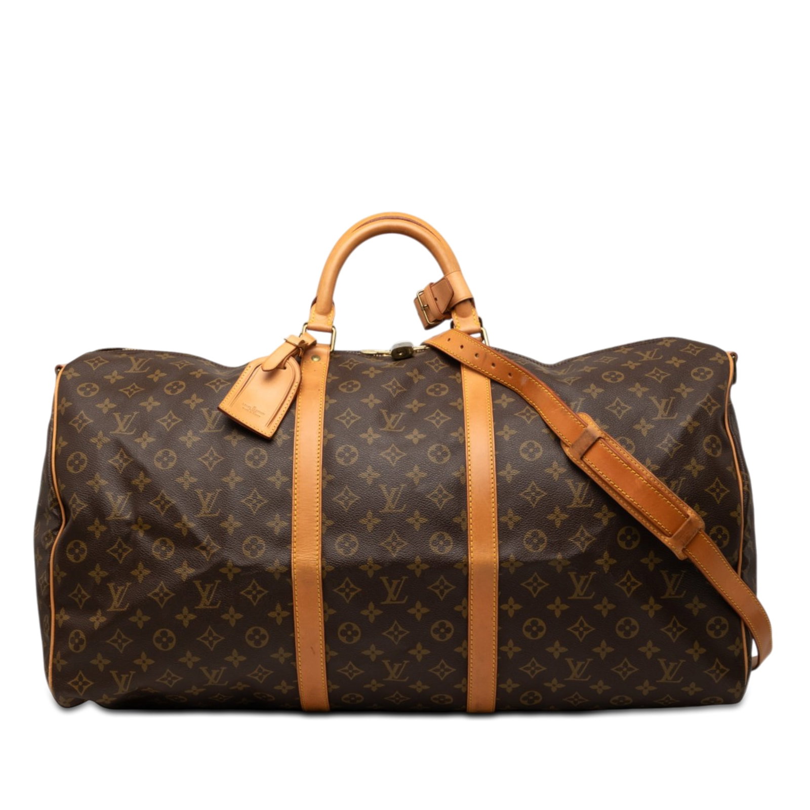 Louis Vuitton Keepall Bandouliere 60 Monogram Travel Bag: Louis Vuitton Keepall Bandouliere 60 Monogram Travel Bag Louis Vuitton Monogram Keepall Bandouliere 60 travel bag crafted with a monogram canvas body, vachetta leather trim, rolled vachetta leather ha