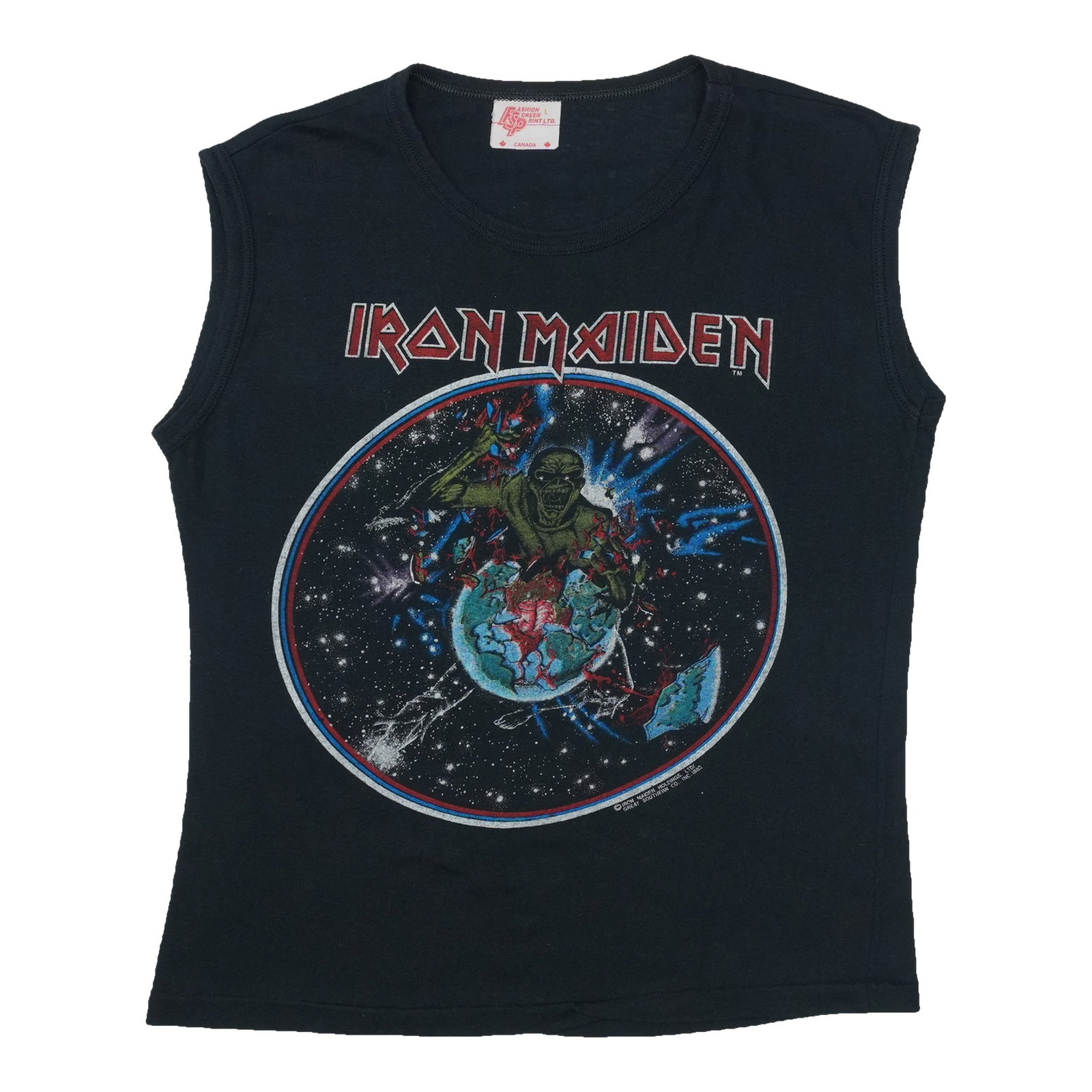 Iron Maiden 1983 World Piece Tour sleeveless band shirt Large (1 of 5)