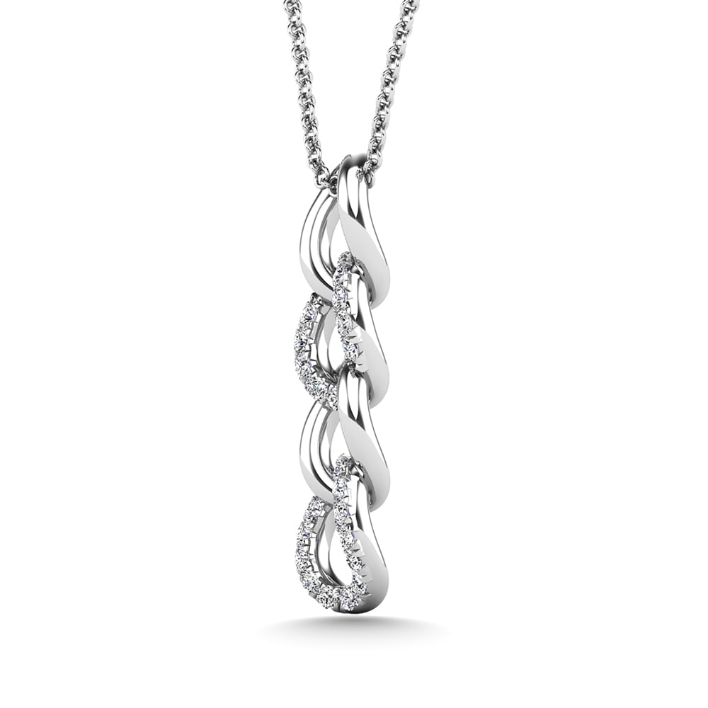 14K White Gold Diamond 1/8 Ct.Tw. Fashion Pendant: 14K White Gold Diamond 1/8 Ct.Tw. Fashion Pendant 14k White Gold Stone Color: G-h Stone Clarity: I1 Unless otherwise specified, pendants that include a chain are paired with our standard 18-inch lengt