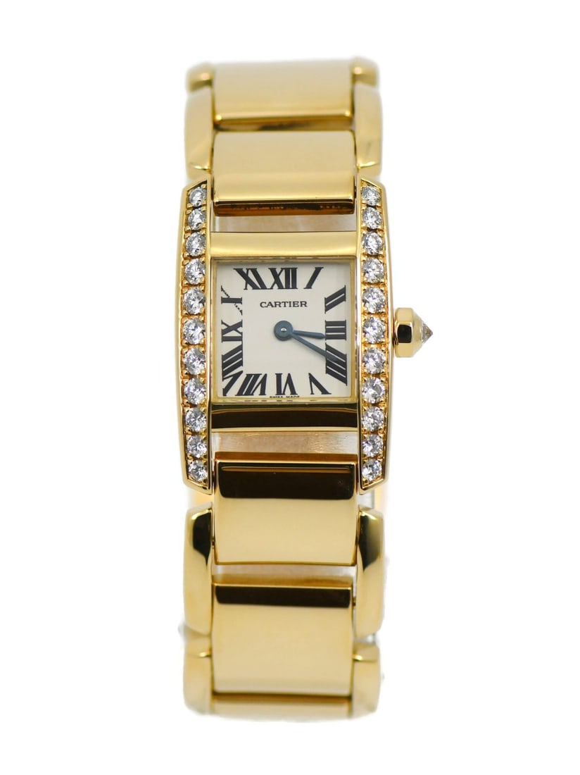 Cartier Tankissime 18K Gold Diamond Quartz Watch WE70017H with Box and Papers: Cartier Tankissime 18K Gold Diamond Quartz Watch WE70017H with Box and Papers This Cartier Tankissime wristwatch features a quartz movement and an elegant 18K yellow gold case and band. The watch is